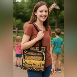 Safari Disney Lion King Animal Print Shoulder Bag Purse Tote Animal Kingdom